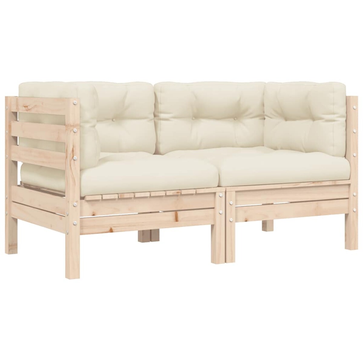 vidaXL 3-cz. zestaw wypoczynkowy z poduszkami, lita sosna