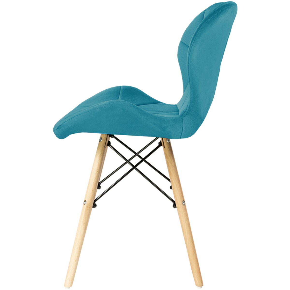 Krzesło tapicerowane welurowe skandynawskie pikowane nowoczesne