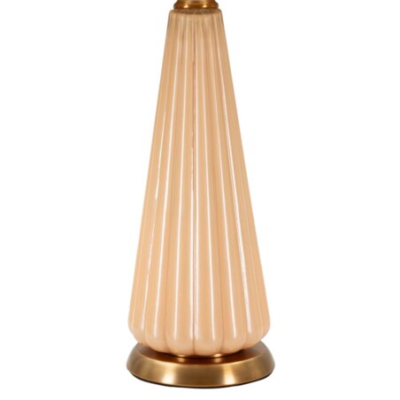 Lampa stołowa Perly - H, kolor perłowy i złoty, szkło i żelazo, 36,5 x 36,5 x 68,5 cm, 1 x E27, styl glamour, do salonu i sypialni, Mauro Ferretti