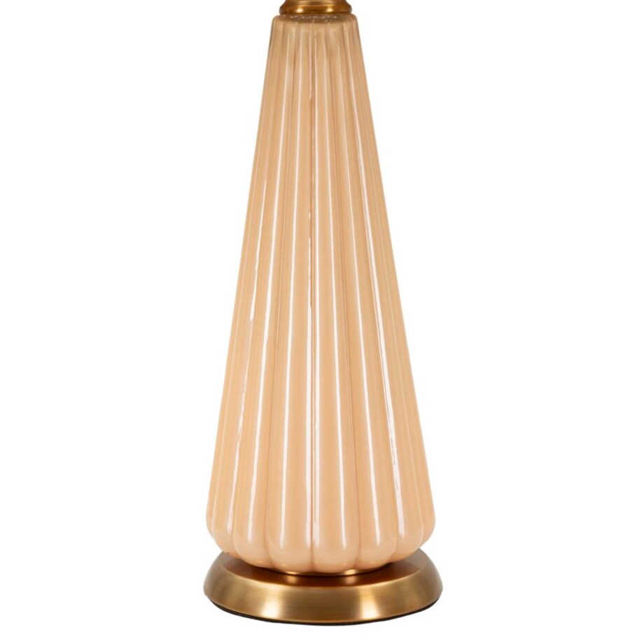 Lampa stołowa Perly - H, kolor perłowy i złoty, szkło i żelazo, 36,5 x 36,5 x 68,5 cm, 1 x E27, styl glamour, do salonu i sypialni, Mauro Ferretti