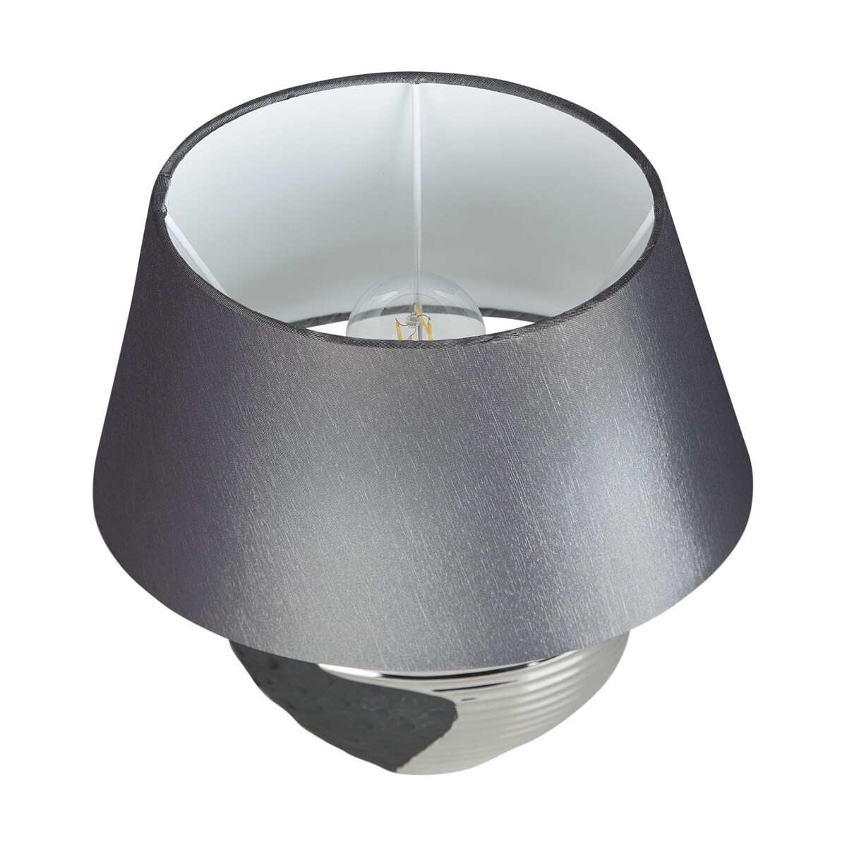 Lampka nocna porcelanowa czarno-srebrna ESLA