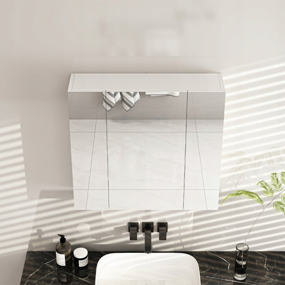 Szafka łazienkowa wisząca biała 2-drzwiowa nowoczesna ścienna 3 półki 80 cm