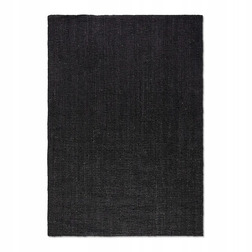 Dywan jutowy do salonu 190x280cm, naturalny czarny dywan z juty
