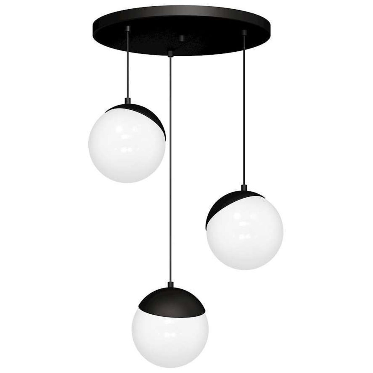 Loftowa LAMPA wisząca SFERA WOOD MLP5425 Milagro skandynawska OPRAWA szklane kule ZWIS kaskada biała drewno