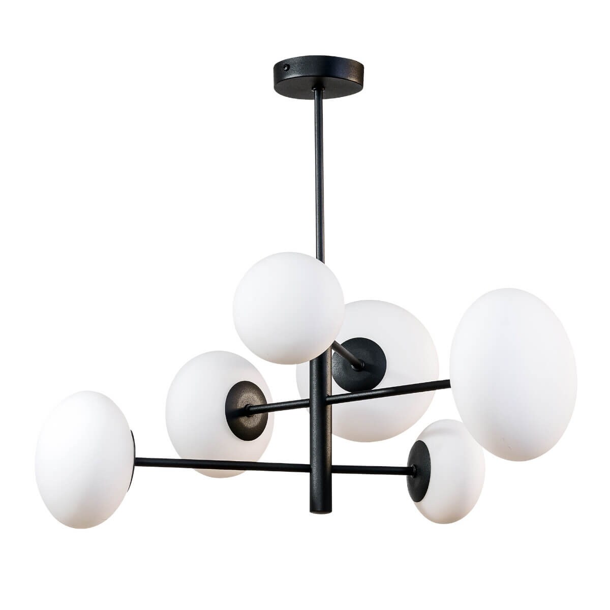 Wisząca lampa szklana Omi 1196 Zumaline molekułowa biała czarna