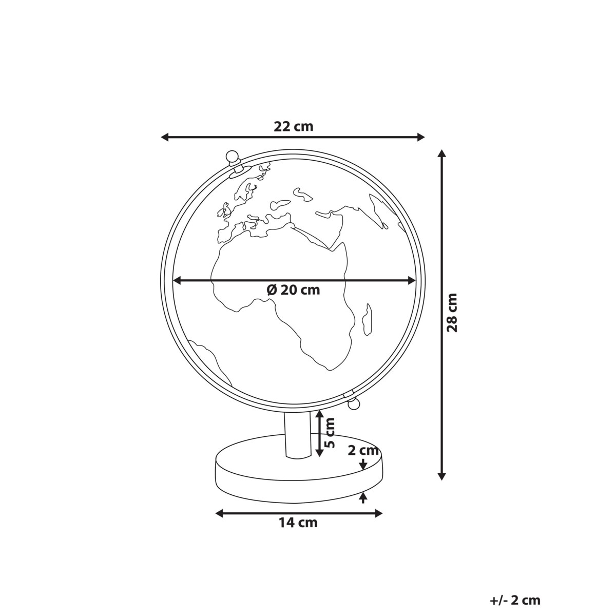 Globus 28 cm srebrny CABOT