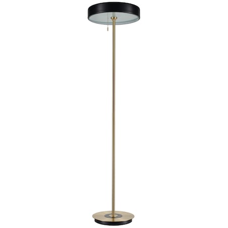 LAMPA podłogowa KKST-MF8872 BLACK okrągła OPRAWA metalowa czarna złota