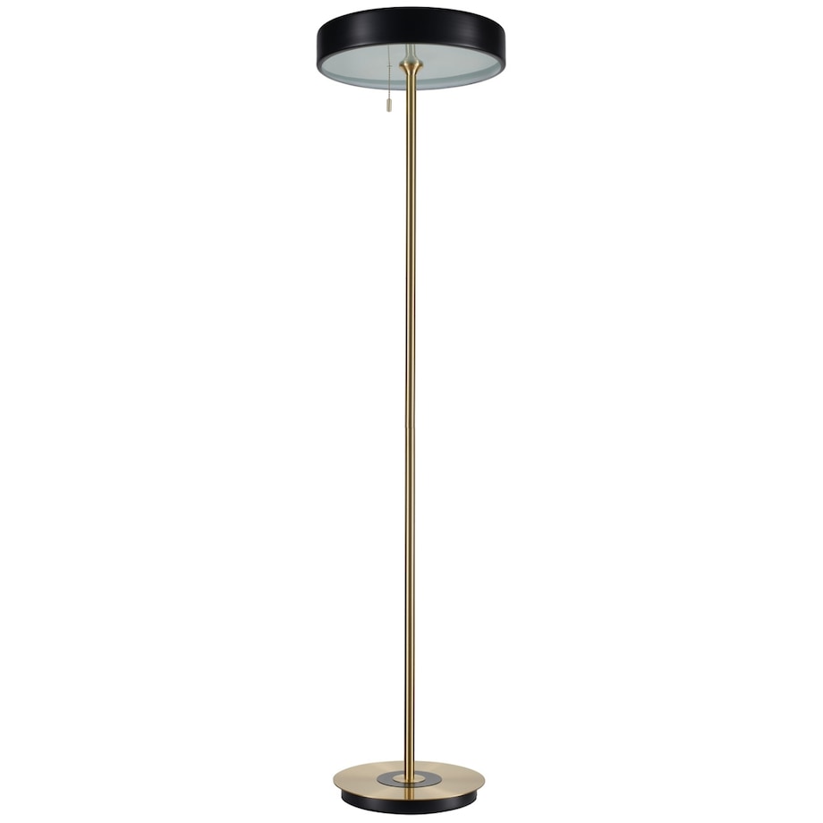 LAMPA podłogowa KKST-MF8872 BLACK okrągła OPRAWA metalowa czarna złota
