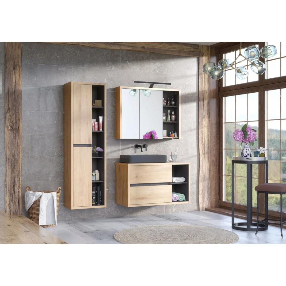 Szafka pod umywalkę DEVON 823 100 cm dąb