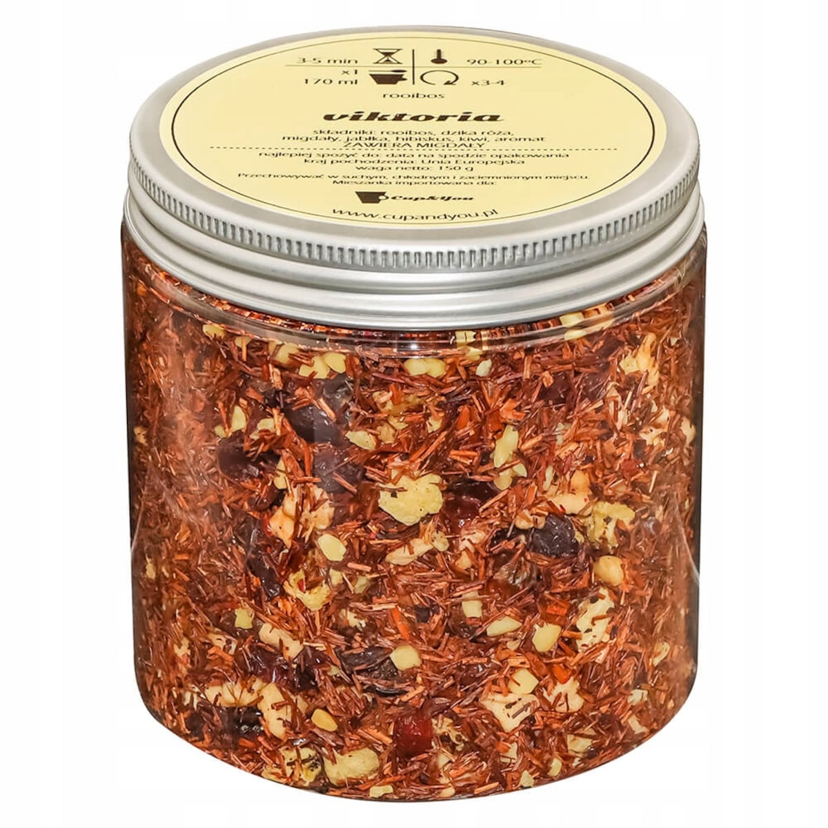 Herbata rooibos z czerwonokrzewu VIKTORIA o smaku jabłka z marcepanem - herbata liściasta sypana mieszanka napar susz - gotowa na prezent upominek