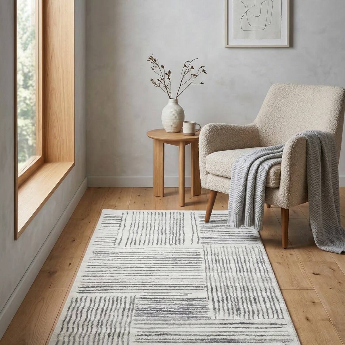 Dywan nowoczesny Mono 80x150 cm Abstrakcja kremowy