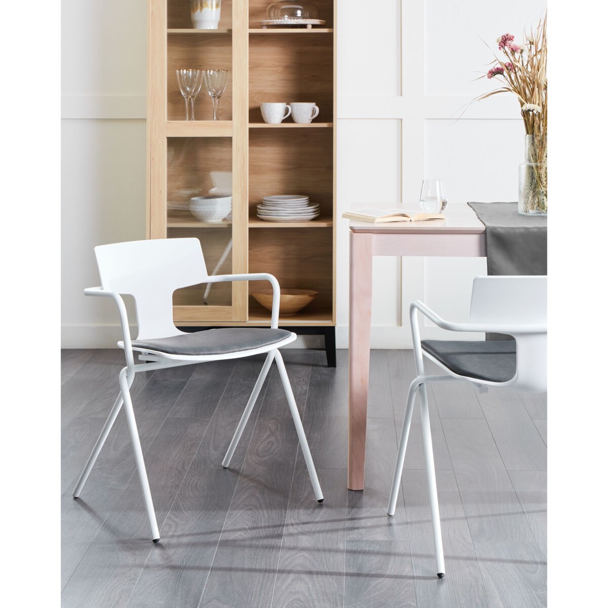 Krzesło do jadalni Zestaw 2 Czarno-biały MANSON