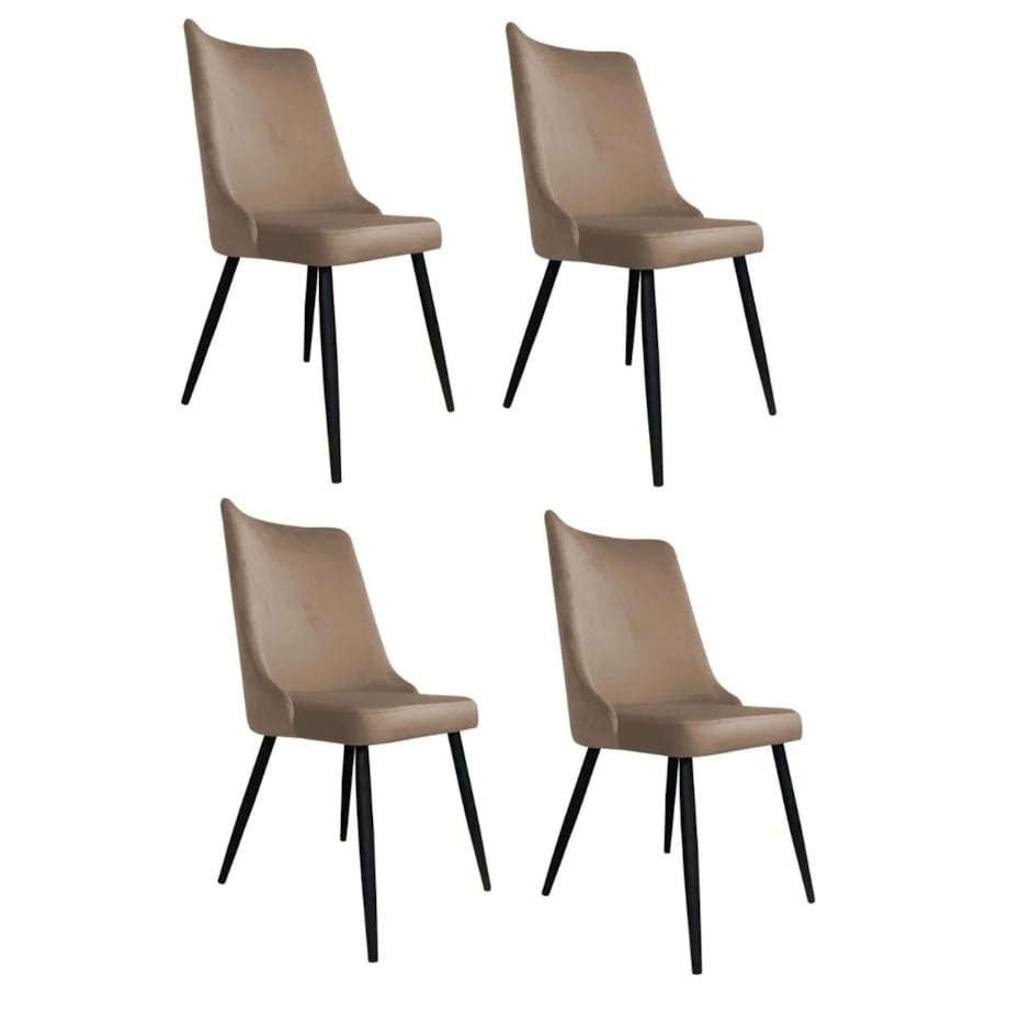 Zestaw krzeseł CYPRIAN VELVET 4 szt. beżowe