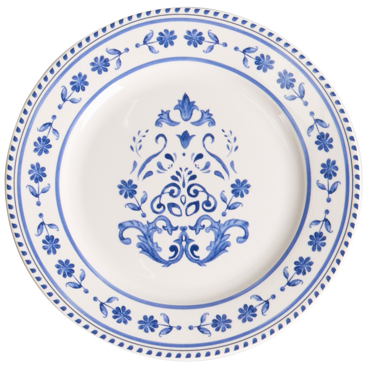 Zastawa stołowa 24-częściowa GALANGAL Porcelana Biały/ niebieski
