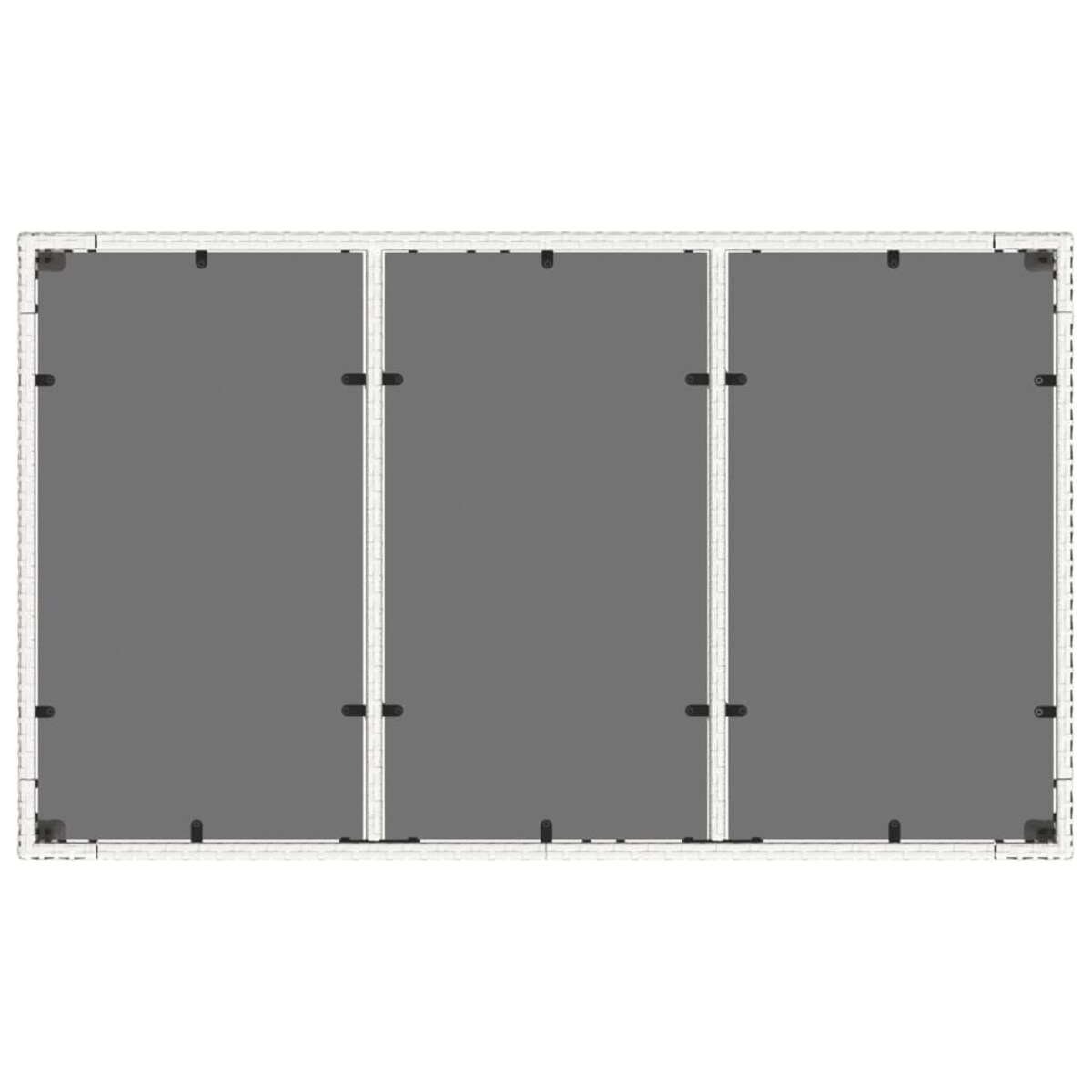 vidaXL Stół ogrodowy ze szklanym blatem, biały, 150x90x75 cm rattan PE
