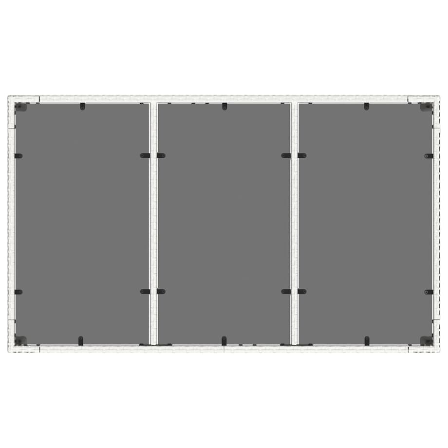 vidaXL Stół ogrodowy ze szklanym blatem, biały, 150x90x75 cm rattan PE