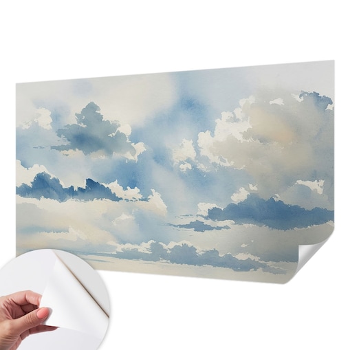 Fototapeta samoprzylepna 416x254 cm - Niebiańskie obłoki, tapeta ścienna niebieska