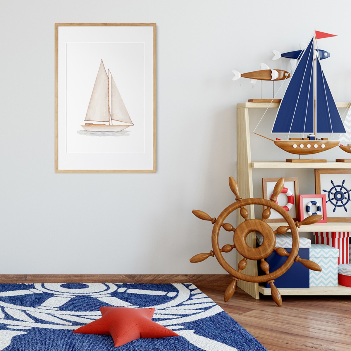 Plakat dla dzieci Jacht 40x50