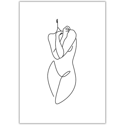 plakat line art female body 3 30x40 cm