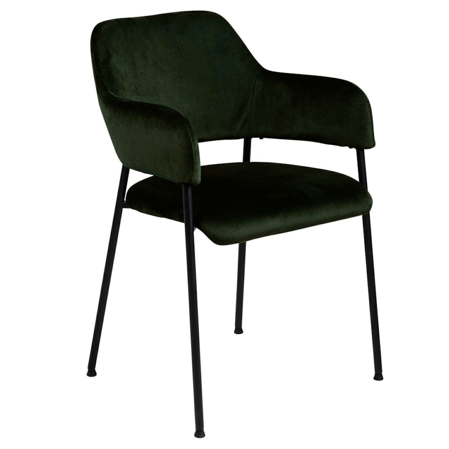 KRZESŁO WELUROWE Lima zielone Z PODŁOKIETNIKAMI czarne nogi