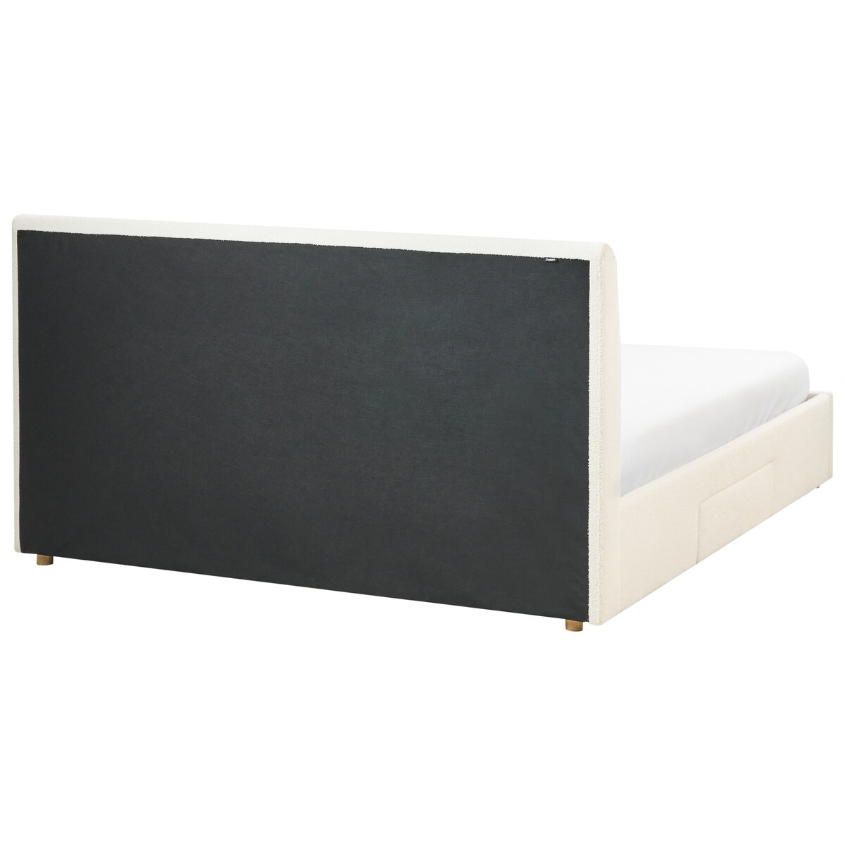 Łóżko z szufladami SOUTRIN Boucle Złamana biel 180 x 200 cm