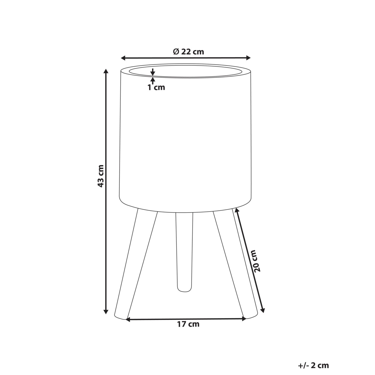 Doniczka na nóżkach SKIATOS Ceramika 22 cm Złamana biel