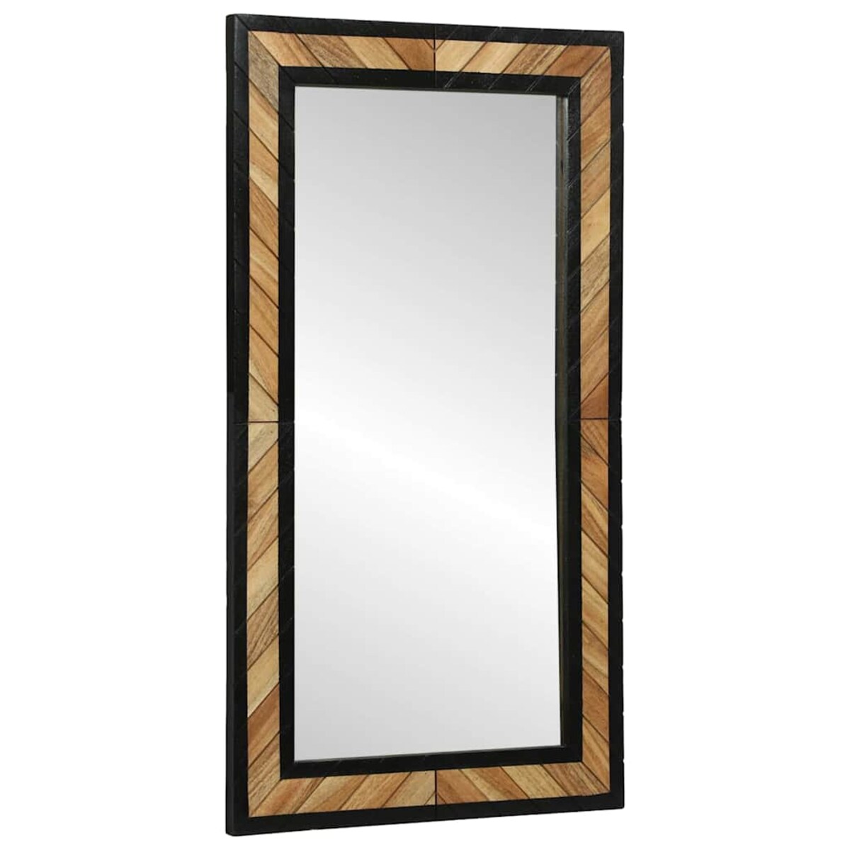 vidaXL Lustro Czarny i Brązowy 90 x 2 x 50 cm Drewno akacjowe