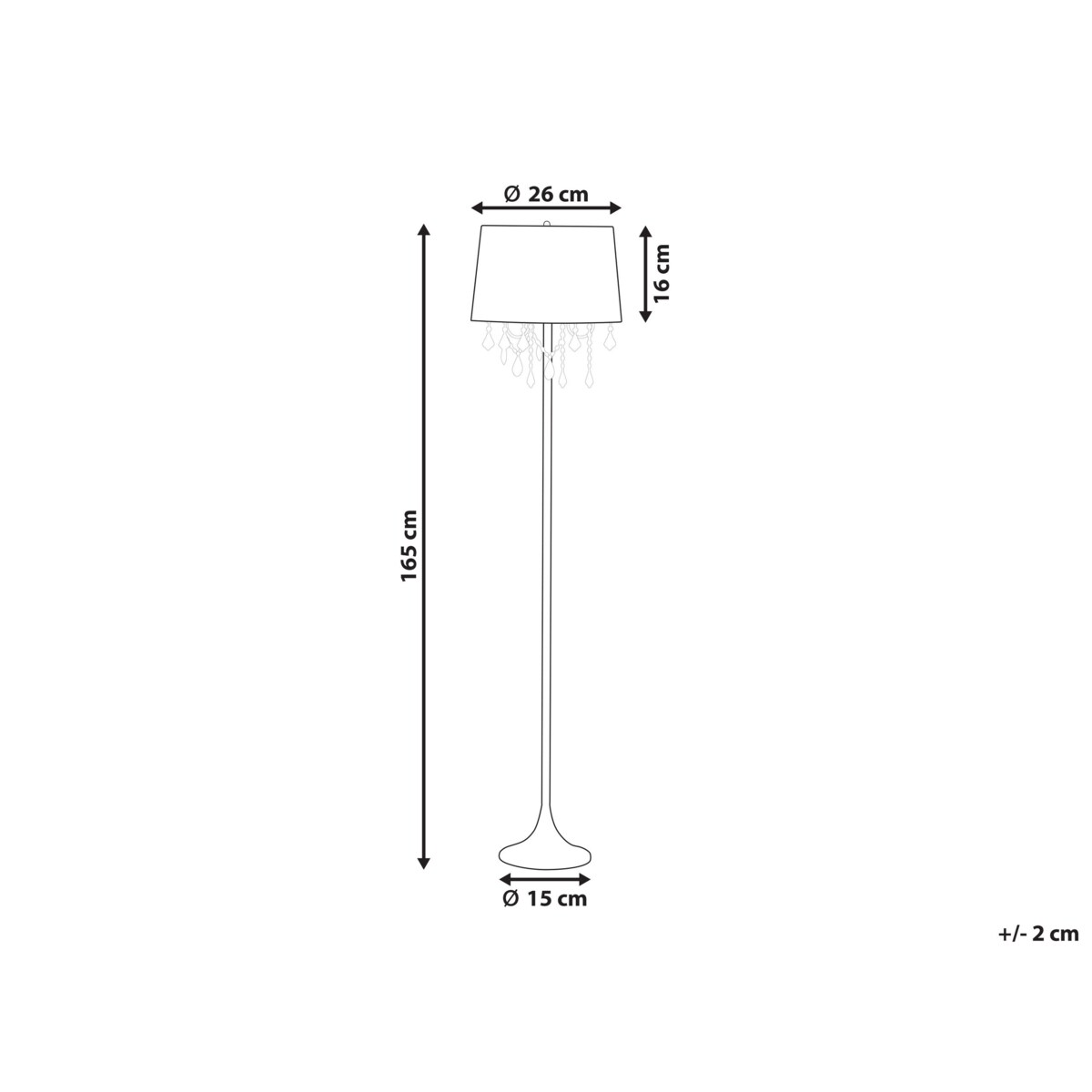 Lampa podłogowa metalowa biała EVANS