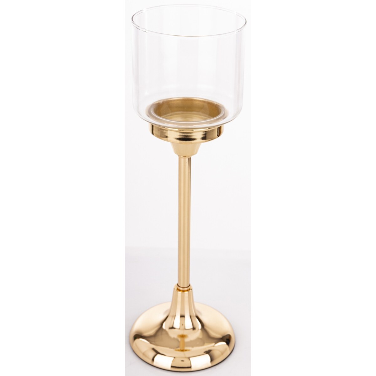 Świecznik złoty z kloszem 34x11 cm LAMBONG - III wysoki