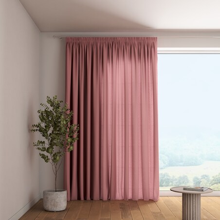 Zasłona na taśmie marszczącej 1 szt. 130x245 zgaszony róż