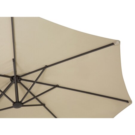 Duży parasol ogrodowy 270 x 460 cm beżowoszary SIBILLA