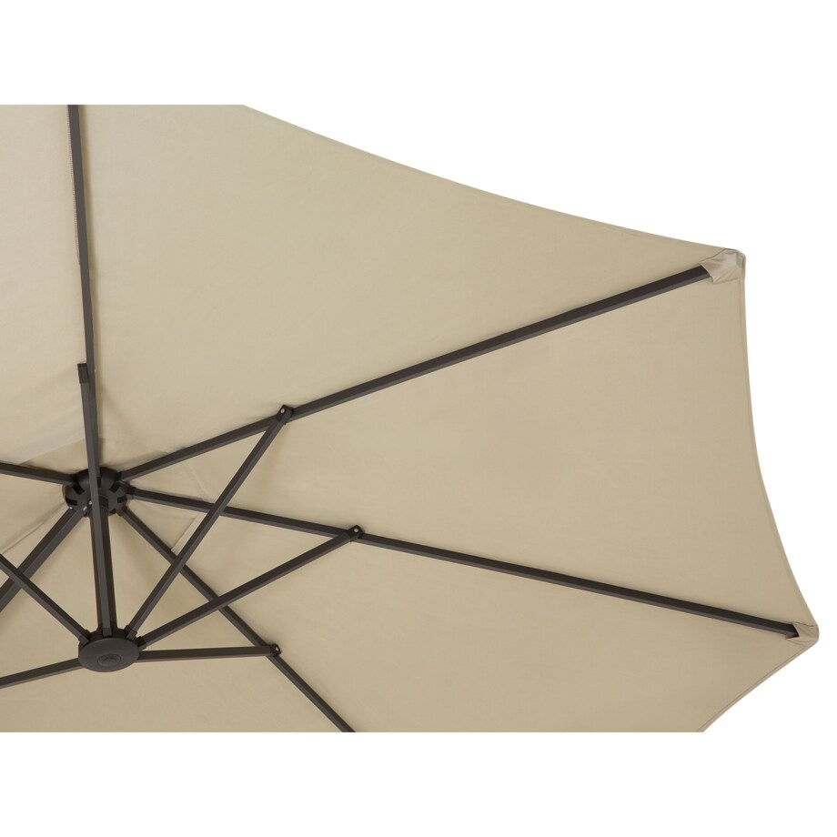 Duży parasol ogrodowy 270 x 460 cm beżowoszary SIBILLA
