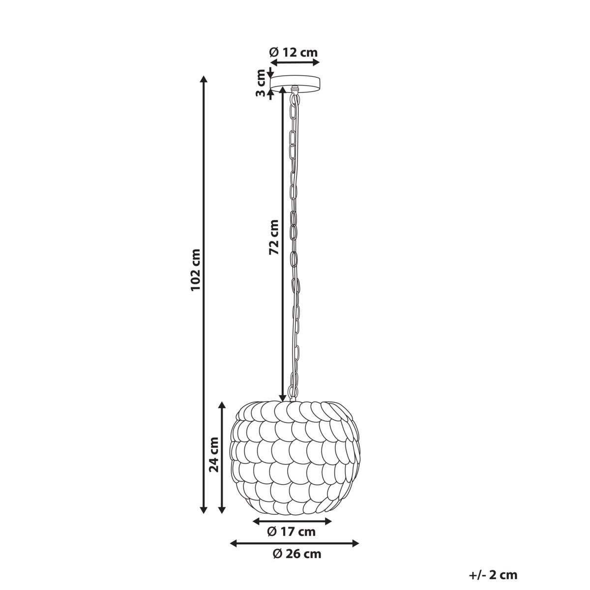 Lampa wisząca MASKELIYA Skorupa kokosa Beżowy
