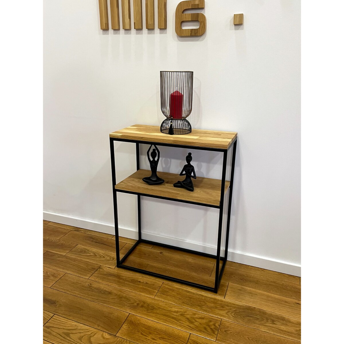 Konsola meblowa czarna 60x80x30cm podwójna