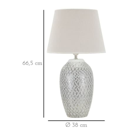 Lampa stołowa Wave, kolor srebrny i biały, żywica syntetyczna i żelazo, 35 x 35 x 65 cm, 1 x E27, max. 40 W, do salonu i sypialni, Mauro Ferretti