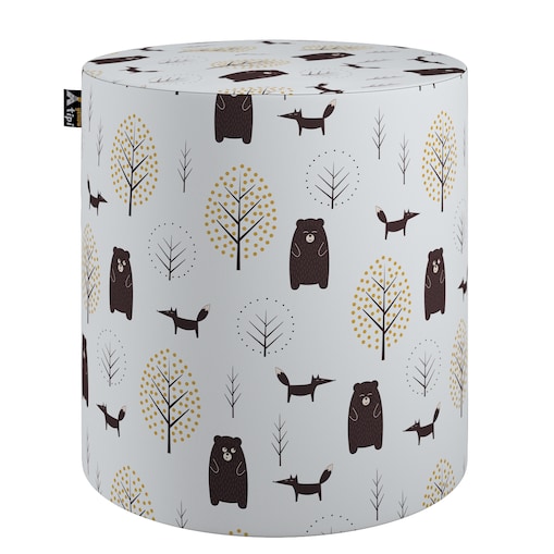 Puf Bobby, ecru-brązowy, ø40, wys. 40 cm, Magic Collection