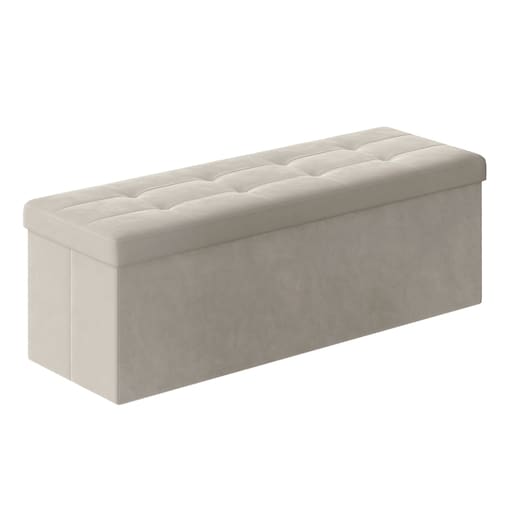 Pufa 110X38X38 Cm Kremowa Biel