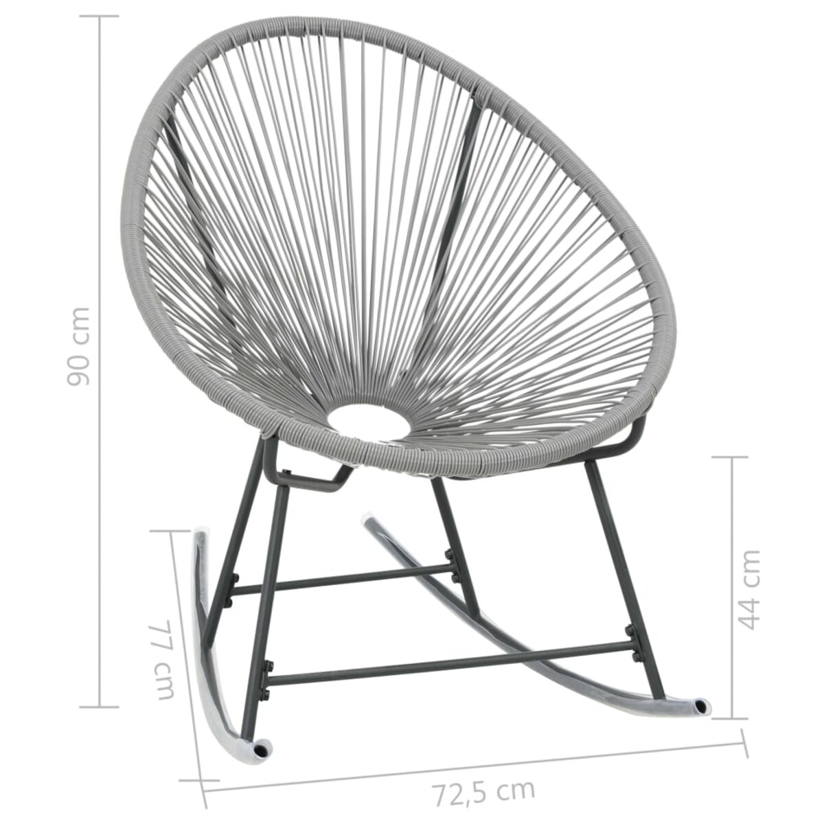 vidaXL Bujane krzesło ogrodowe, szare, rattan PE