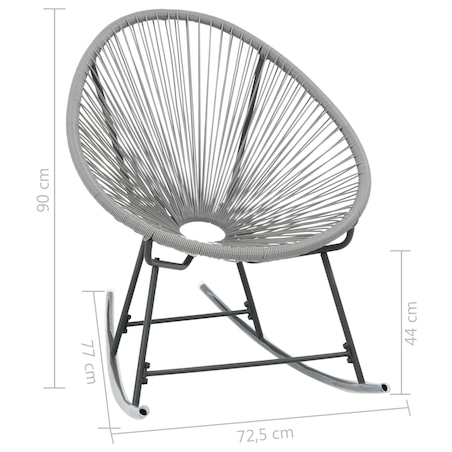 vidaXL Bujane krzesło ogrodowe, szare, rattan PE