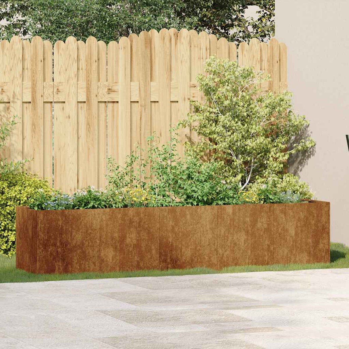 vidaXL Doniczka Rusty 200x40x40 cm Stal nierdzewna