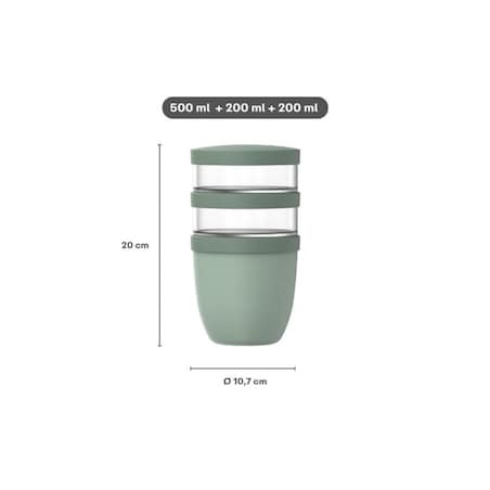 Lunchpot Ellipse 500+200+200 ml Vivid Mauve 107658078700