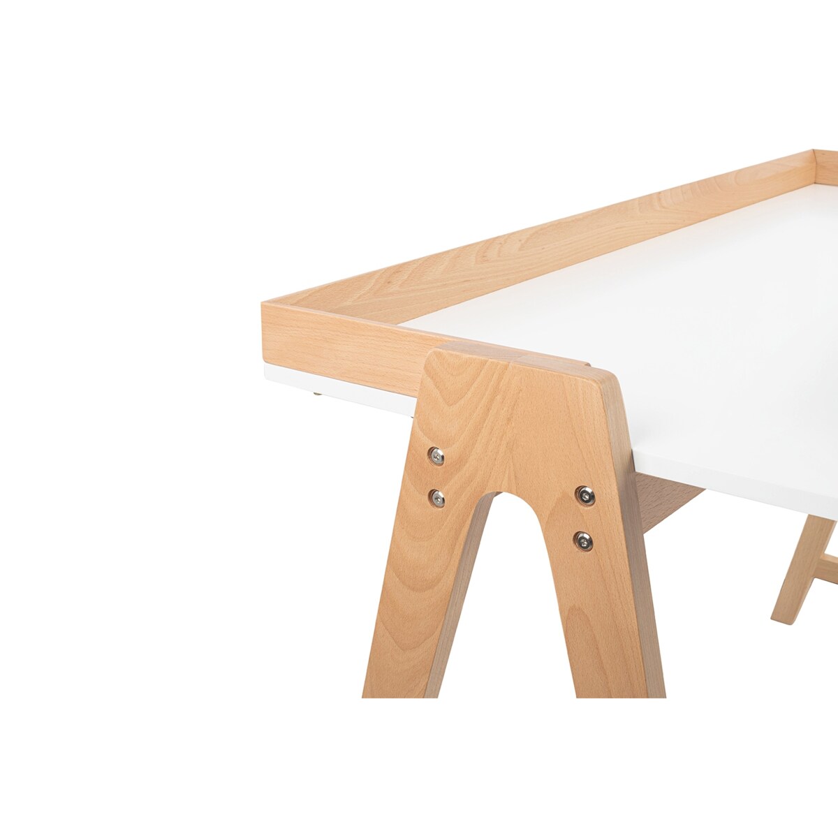 Biurko Compas KH010100934 King Home drewno bukowe białe