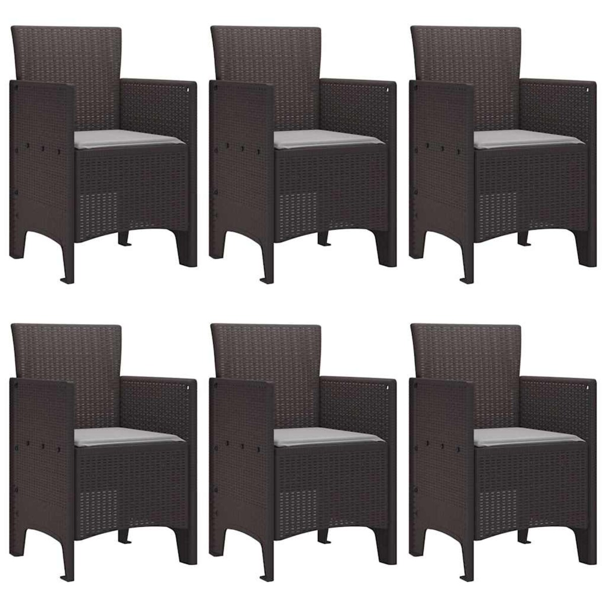 vidaXL Zestaw do jadalni w ogrodzie 7 pcs Brązowy Rattan Polt