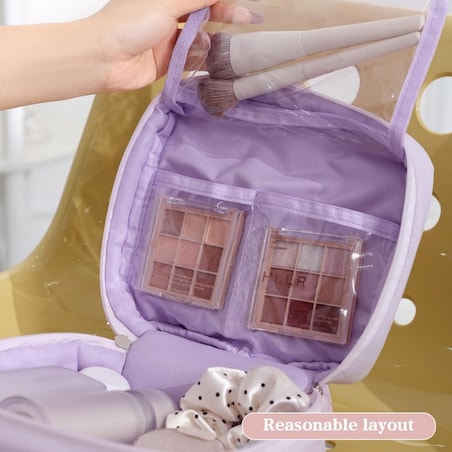 Kosmetyczka damska pikowana kuferek z rączką 21 x 17 x 8cm KS139R