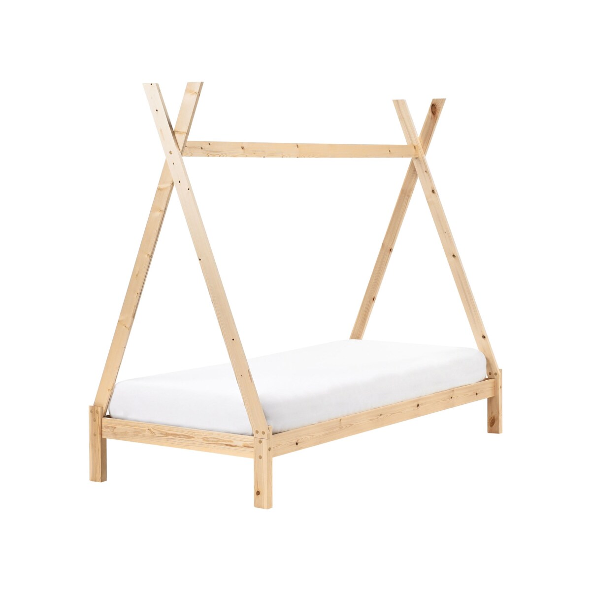 Łóżko dziecięce tipi drewniane 90 x 200 cm jasne drewno DEVAY