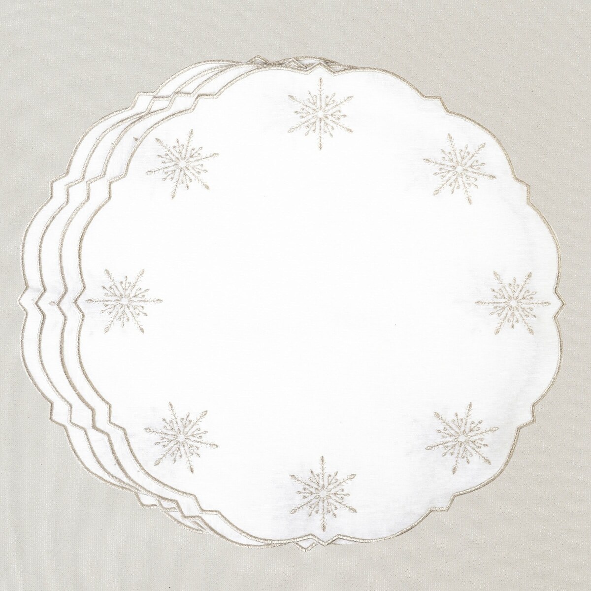 Haftowane podkładki Silver Stars - 6 sztuk