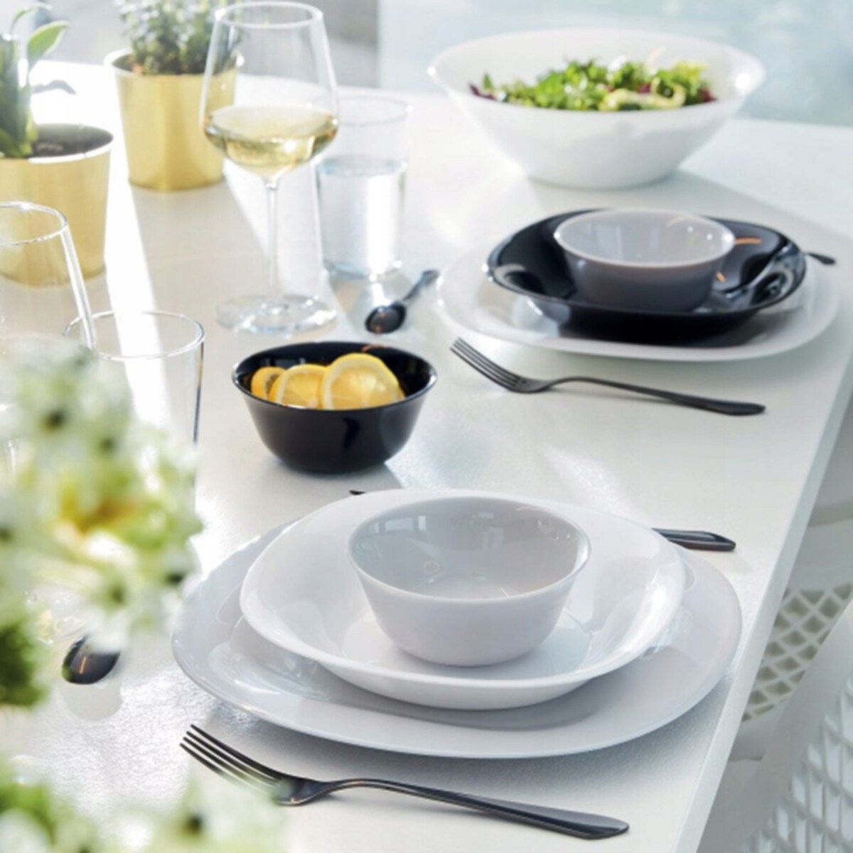 TALERZE GŁĘBOKIE NA ZUPĘ obiad danie 22cm 6szt komplet szare LUMINARC