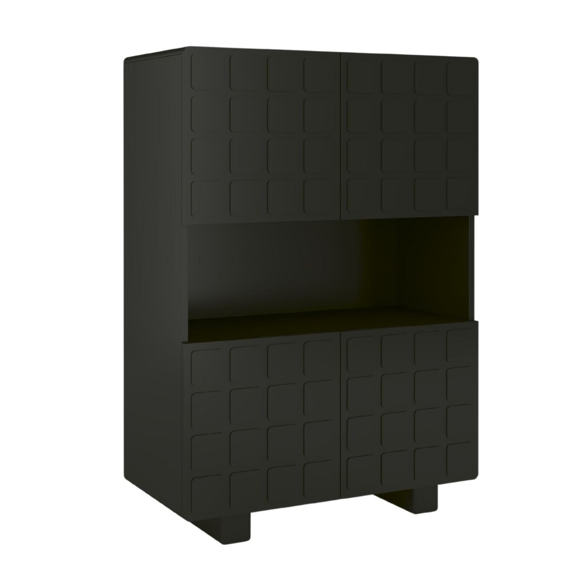 Nowoczesna komoda z frontami 3D Skandica CUBO HIGH / kolor czarny / szer. 85 cm