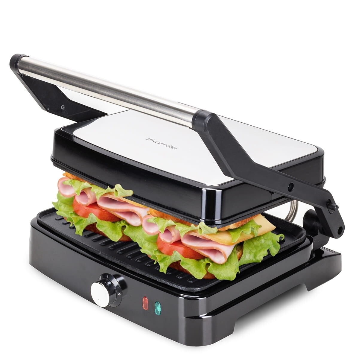 Grill elektryczny opiekacz do kanapek tortilli 2000W KAMILLE