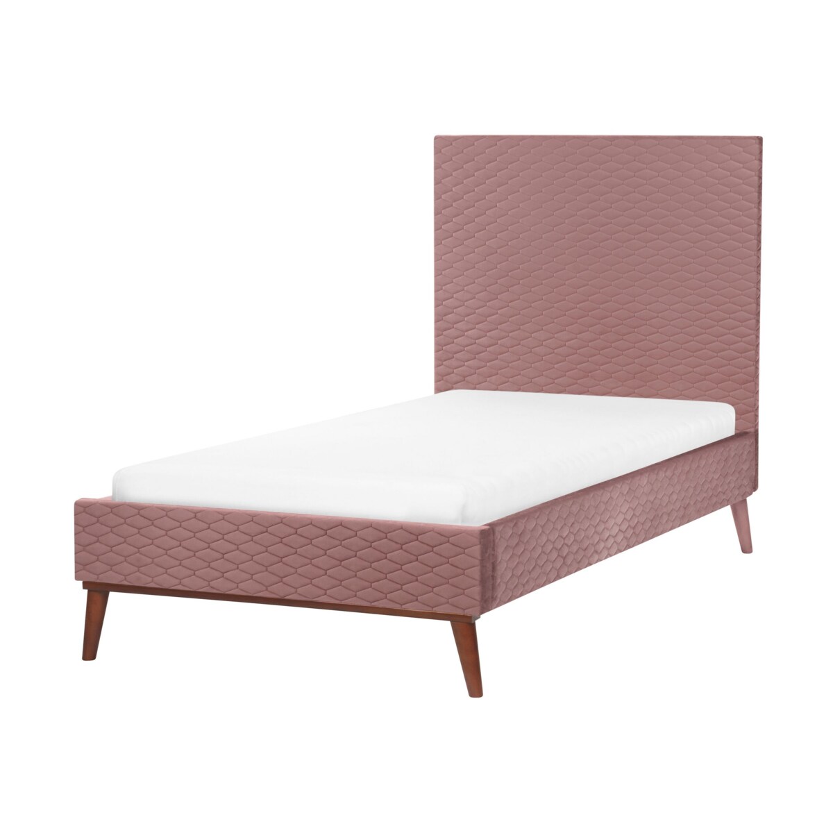 Łóżko welurowe 90 x 200 cm różowe BAYONNE